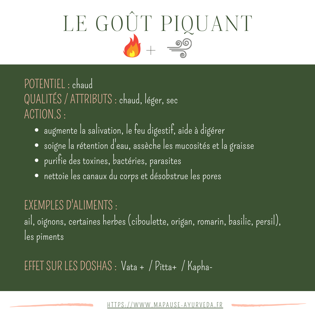 alimentation ayurvédique le goût piquant