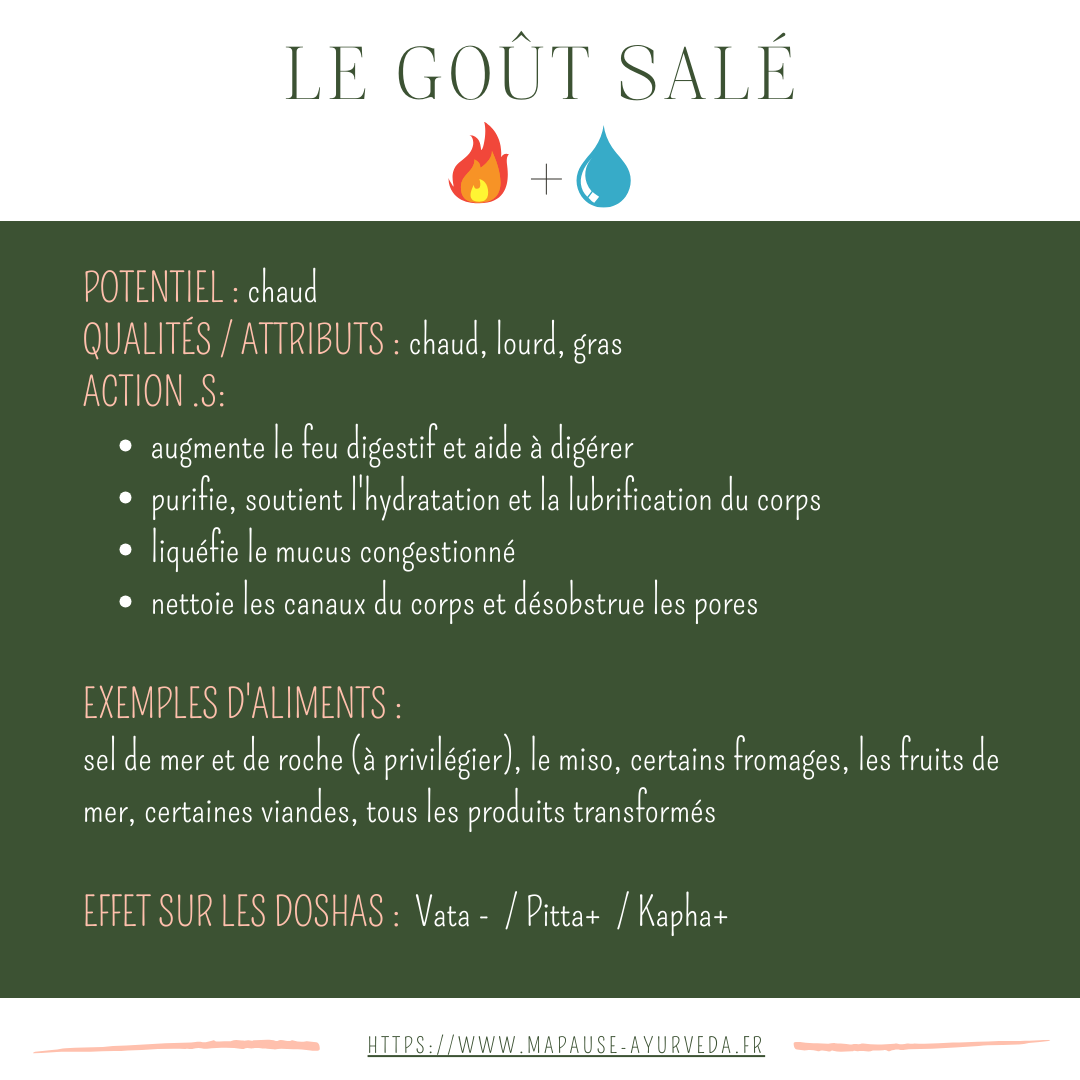 alimentation ayurvédique le goût salé
